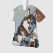 Siberian Husky Persoonlijke hond Kerstmis Ornament (voorkant)