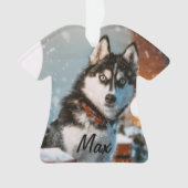 Siberian Husky Persoonlijke hond Kerstmis Ornament (voorkant)