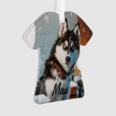 Siberian Husky Persoonlijke hond Kerstmis Ornament (voorkant)