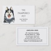 Siberian Husky Pet Groomer/Vet/Sitters Visitekaartje (Voorkant / Achterkant)