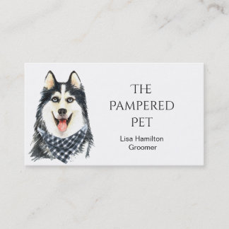 Siberian Husky Pet Groomer/Vet/Sitters Visitekaartje