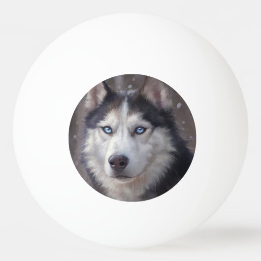 Siberian Husky Pingpongbal (Voorkant)