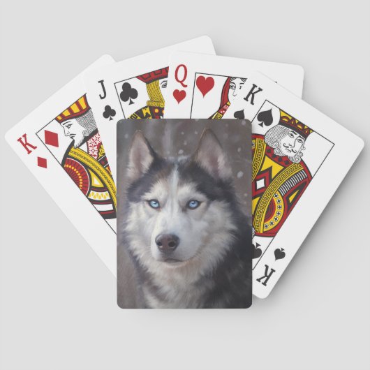 Siberian Husky Pokerkaarten (Achterkant)
