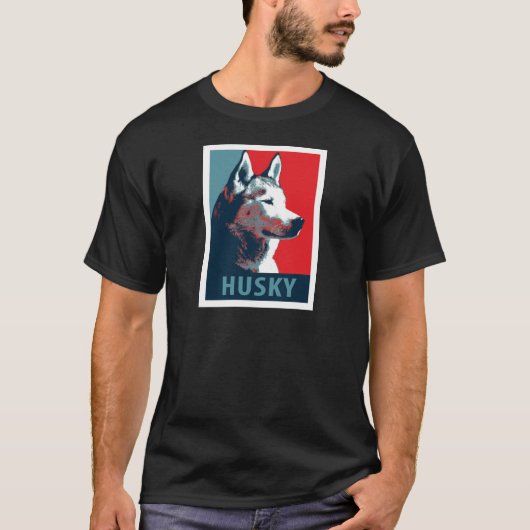 Siberian Husky Political Parody Poster T-shirt (Voorkant)