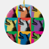 Siberian Husky Pop-Art Ornament (Achterkant)