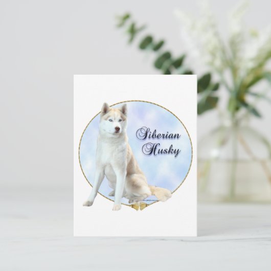 Siberian Husky Portrait Briefkaart (Staand voorkant)