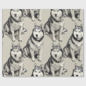 Siberian Husky Portret Inpakpapier (Vlak)