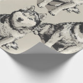 Siberian Husky Portret Inpakpapier (Hoek)