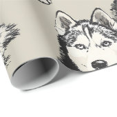 Siberian Husky Portret Inpakpapier (Rol Hoek)