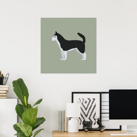 Siberian Husky Poster (Thuiskantoor)