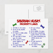 SIBERIAN HUSKY Property Laws 2 Briefkaart (Voorkant / Achterkant)