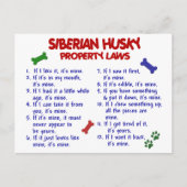 SIBERIAN HUSKY Property Laws 2 Briefkaart (Voorkant)