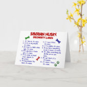 SIBERIAN HUSKY Property Laws 2 Kaart (Gele Bloem)