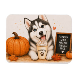 Siberian Husky Pumpkin Spice Magneet