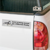 Siberian Husky & Puppies Bumpersticker (Op Truck)