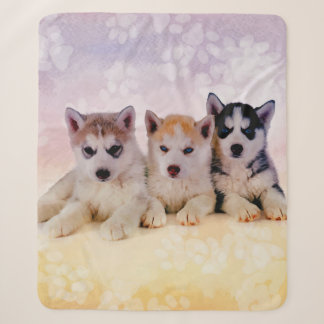 Siberian Husky Puppies Sherpa Deken