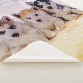 Siberian Husky Puppies Sherpa Deken (3/4)