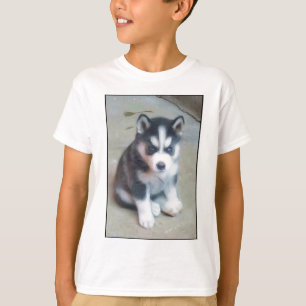 Siberian Husky puppy art T-shirt