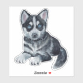 Siberian Husky Puppy Cartoon Dog Sticker (Vel)