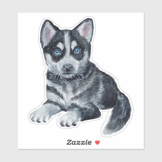 Siberian Husky Puppy Cartoon Dog Sticker (Vel)