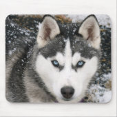 Siberian Husky Puppy Dog in Snow Mousepad Muismat (Voorkant)