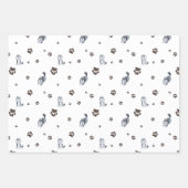 Siberian Husky Puppy Dog Pet Paw Prints Tracks Inpakpapier Vel (Voorkant)