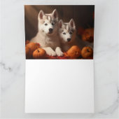 Siberian Husky Puppy Herfstpracht Pompoen  Kaart (Binnen)