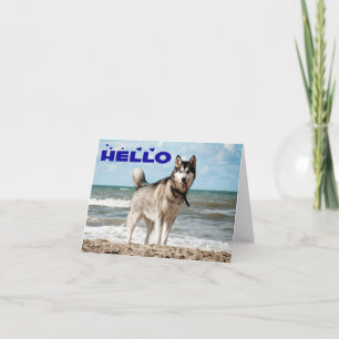 Siberian Husky Puppy Hond Hallo, Ik denk aan je Kaart