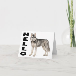 Siberian Husky Puppy Hond Hallo, ,Ik Mis Je, Liefd Kaart