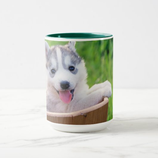 Siberian Husky Puppy in een pot Mok (Midden)