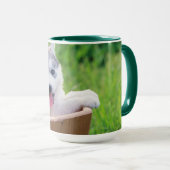 Siberian Husky Puppy in een pot Mok (Voorkant rechts)