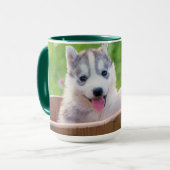 Siberian Husky Puppy in een pot Mok (Voorkant links)