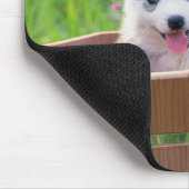 Siberian Husky Puppy in een pot Muismat (Hoek)