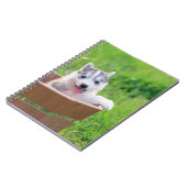 Siberian Husky Puppy in een pot Notitieboek (Linkerzijde)