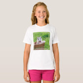 Siberian Husky Puppy in een pot T-shirt (Voorkant volledig)