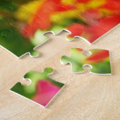 Siberian Husky Puppy in Flowers puzzle Legpuzzel (Zijkant)