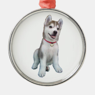 Siberian Husky Puppy Metalen Ornament