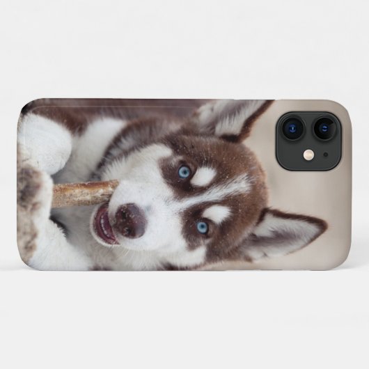 Siberian Husky Puppy op het strand Case-Mate iPhone Case (Achterkant (horizontaal))