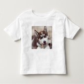 Siberian Husky Puppy op het strand Kinder Shirts (Voorkant)