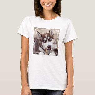 Siberian Husky Puppy op het strand T-shirt