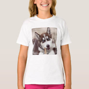 Siberian Husky Puppy op het strand T-shirt