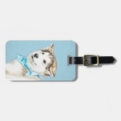 Siberian Husky Puppy Painting - Originele Dog Art Bagagelabel (Voorkant horizontaal)