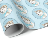 Siberian Husky Puppy Painting - Originele Dog Art Cadeaupapier (Rol Hoek)
