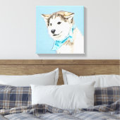 Siberian Husky Puppy Painting - Originele Dog Art Canvas Afdruk (Insitu (Slaapkamer))