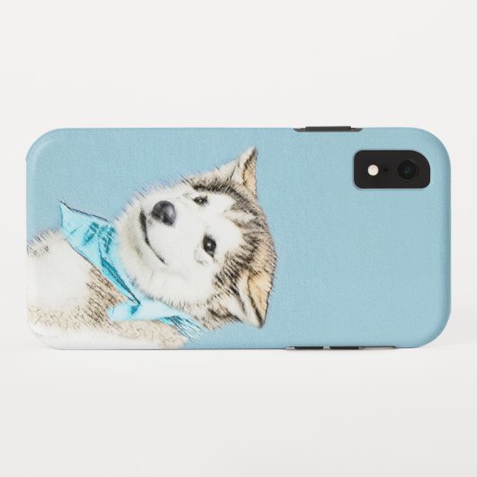 Siberian Husky Puppy Painting - Originele Dog Art Case-Mate iPhone Case (Achterkant (horizontaal))