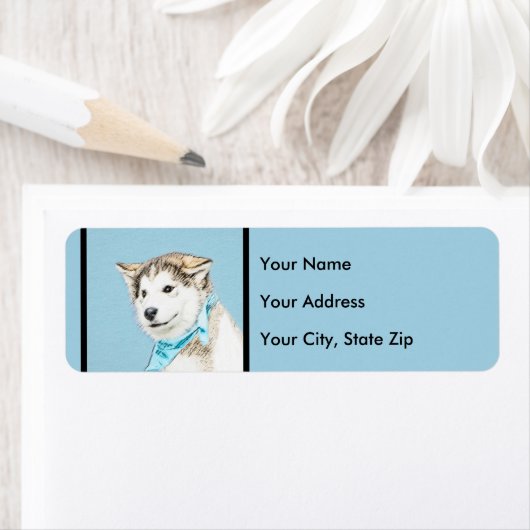 Siberian Husky Puppy Painting - Originele Dog Art Etiket (Insitu)