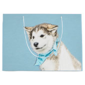 Siberian Husky Puppy Painting - Originele Dog Art Groot Cadeauzakje (Voorkant)