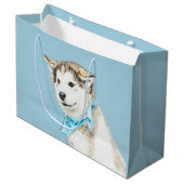 Siberian Husky Puppy Painting - Originele Dog Art Groot Cadeauzakje (Voorkant Gekanteld)