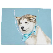 Siberian Husky Puppy Painting - Originele Dog Art Groot Cadeauzakje (Achterkant)