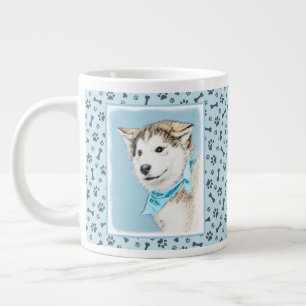 Siberian Husky Puppy Painting - Originele Dog Art Grote Koffiekop